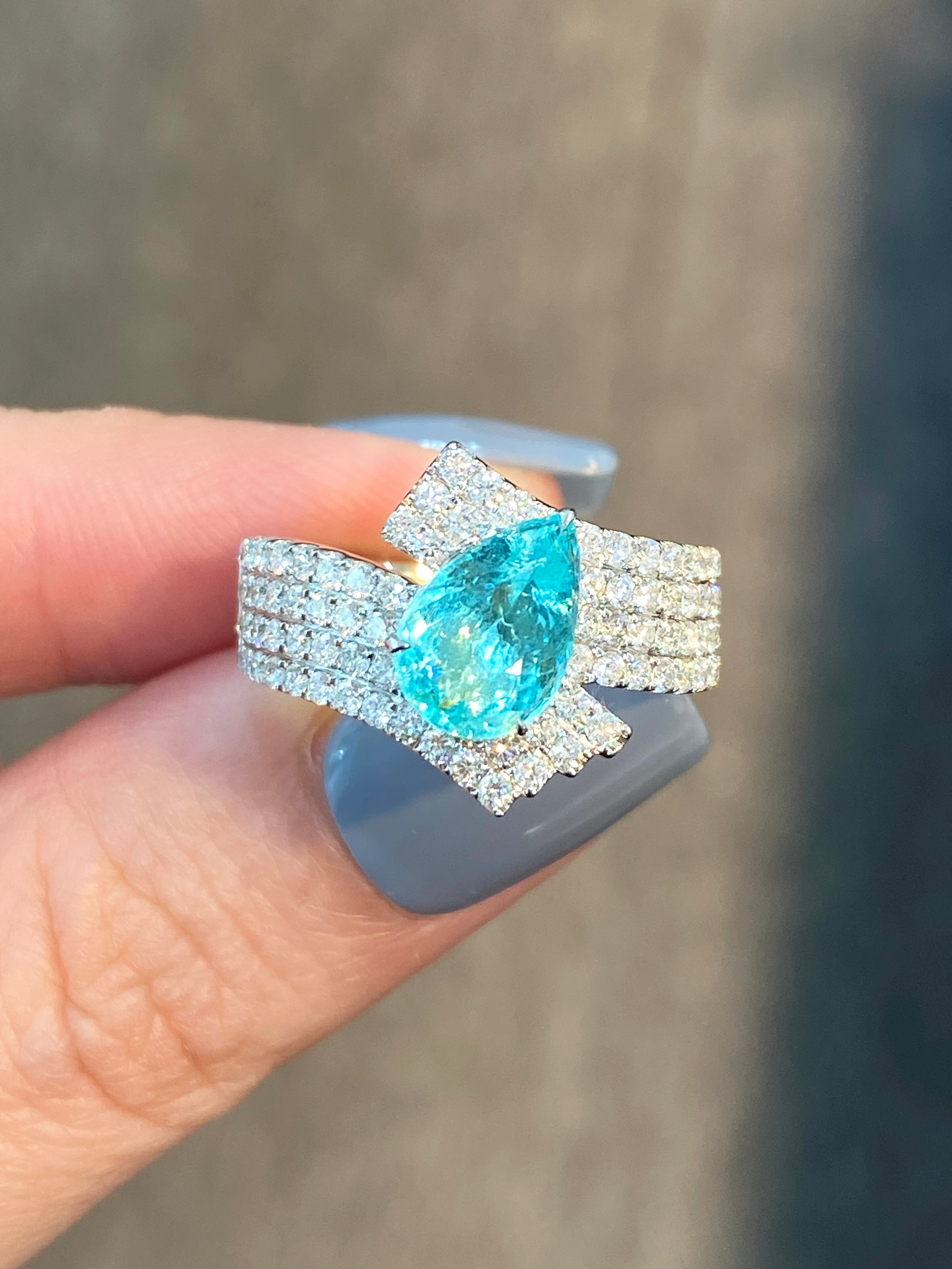 1.45ct Natural Paraiba Tourmaline Ring - Brazilian Gemstone Jewelry for Women, Engagement & Special Occasions