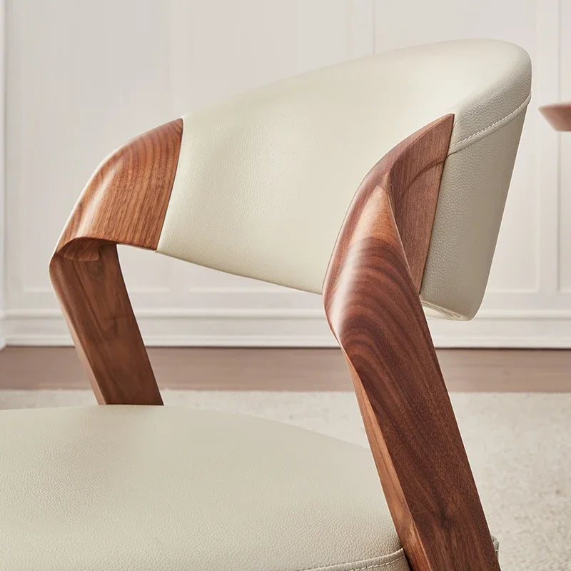 Handcrafted Black Walnut Solid Wood Dining Chair - Rustic Modern Kitchen & Dining Room Furniture for Home & Restaurant Use