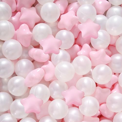 Pearl Pink/white star ball