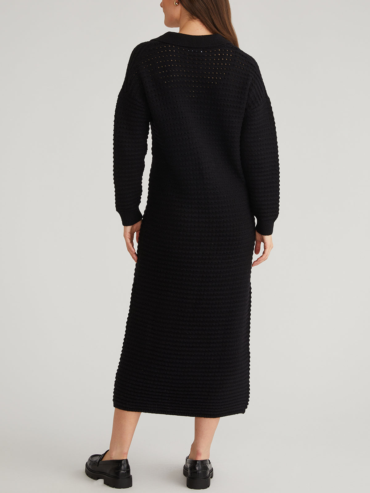Raya Women's Pointelle Knit Polo Dress - Casual Summer Short Sleeve T-Shirt Dress for Outing, Beach, and Daily Wear