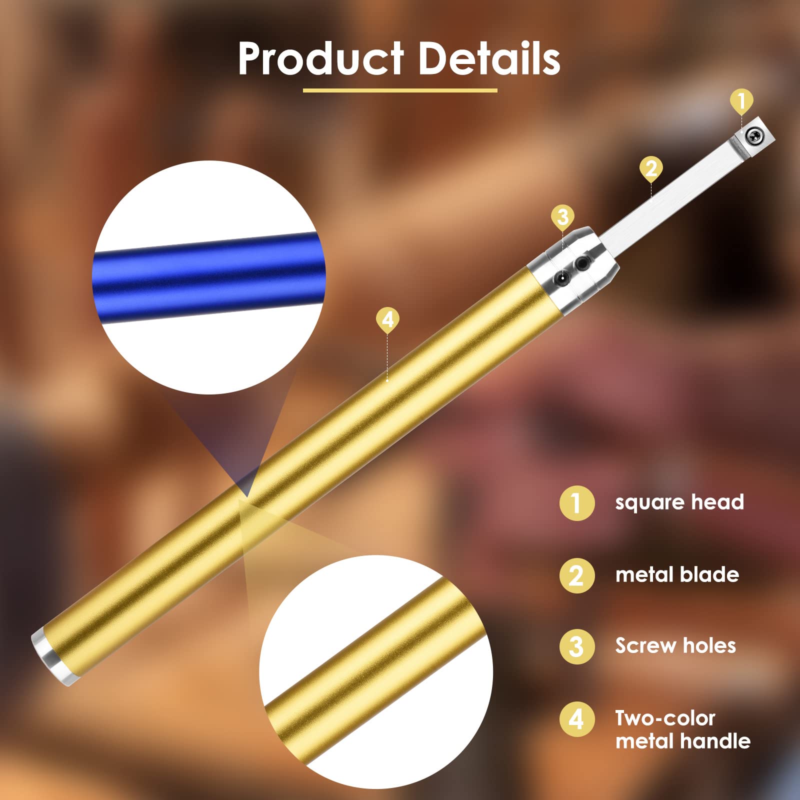 Premium Carbide Lathe Tool Set - Wood Turning Tools with Rougher, Finisher, Swan Neck & Hollowing Tools | Detachable Alloy Handle & Diamond/Square/Round Carbide Inserts | Wooden Case Included | Perfect for Woodturning, Furniture Making & DIY Woodworking Projects