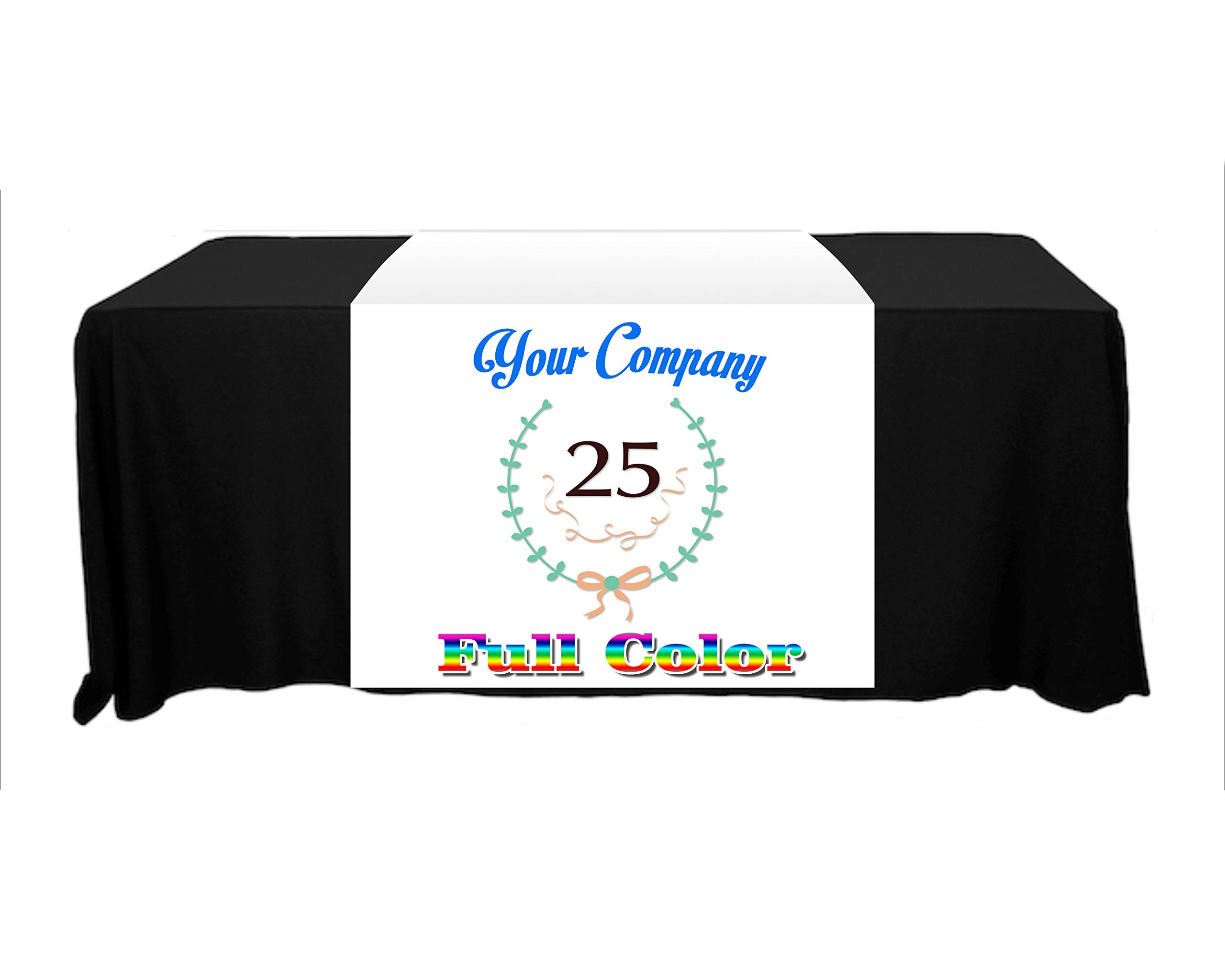 8FT Table Cloth & Custom 36x90 Table Runner Set - Personalized with Free Text/Logo Design - Perfect for Weddings, Parties & Dining Room Decor