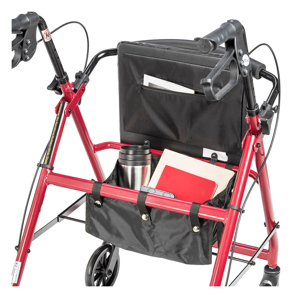 6-Wheel Drive Rollator Walker for Seniors & Adults - Lightweight Mobility Aid with Seat & Basket - Ideal for Indoor & Outdoor Use, Shopping & Travel