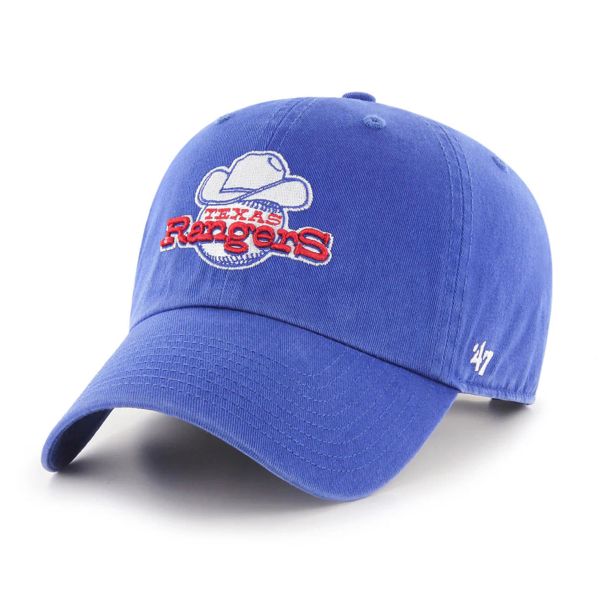 47 Brand Texas Rangers 1972 Logo Adjustable Baseball Cap - Royal Blue Vintage Snapback Hat for MLB Fans, Outdoor Sports & Casual Wear