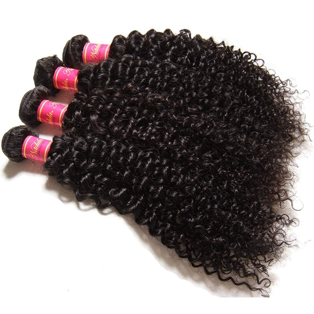 Nadula 10A Brazilian Virgin Human Hair Curly Bundles - 3 Pack Unprocessed Remy Weave Extensions (20/22/24 Inch, Natural Color) for Stunning Curly Hairstyles & Everyday Wear