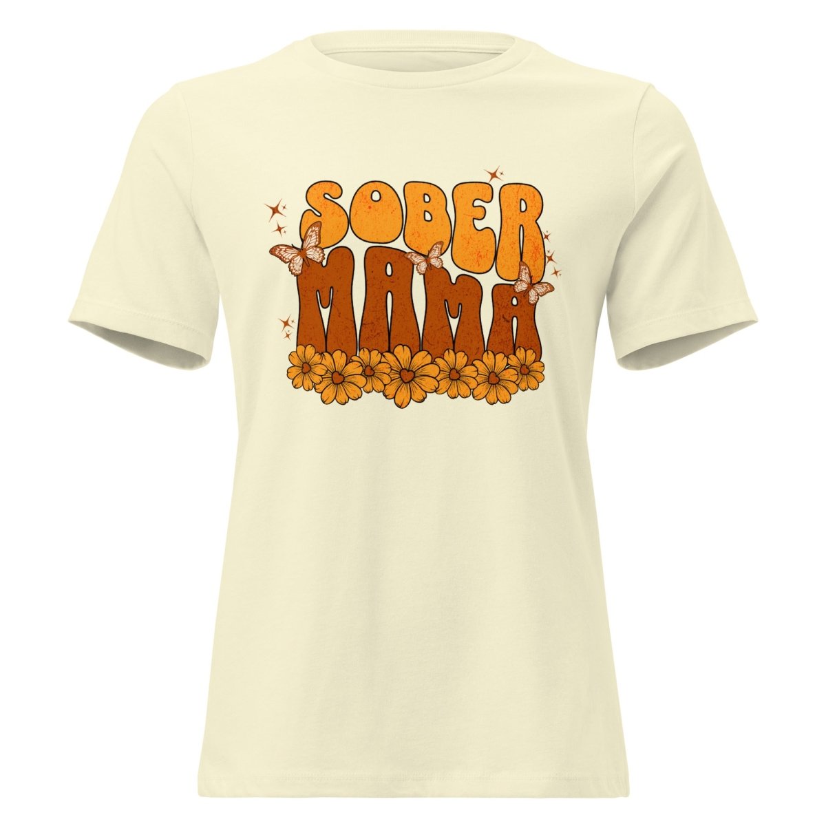 Sober Mama Blossom T-Shirt for Women - Comfortable Relaxed Fit Casual Tee - Perfect for Everyday Wear, Lounging & Mom Life