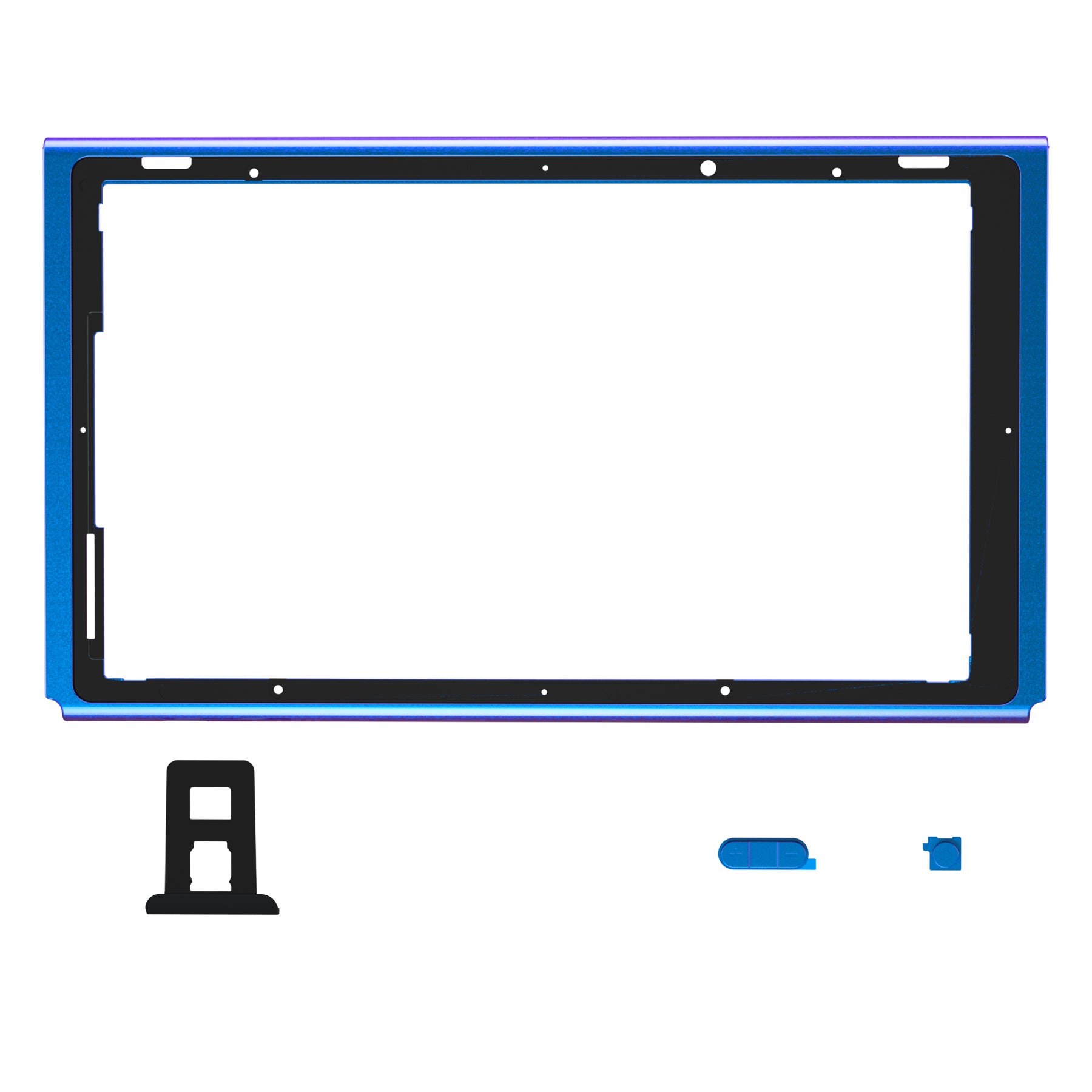 eXtremeRate DIY Replacement Housing Shell Front Frame with Volume & Power Buttons for Nintendo Switch Console - Chameleon Purple Blue | Custom Gaming Accessories for Enhanced Gameplay Experience