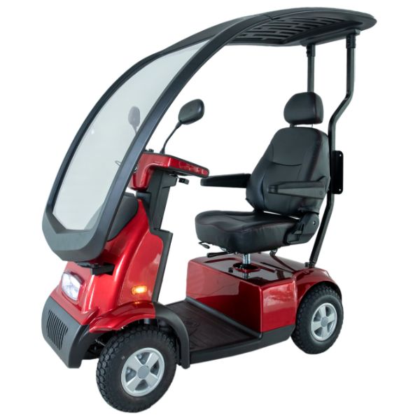 AFIKIM Afiscooter C4 Mobility Scooter with Hard Top Canopy - Weather Protection for Outdoor Use in Parks, Shopping & Neighborhoods