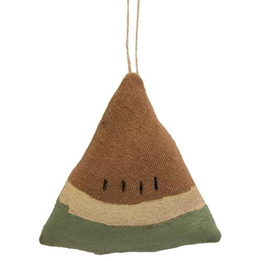 Primitive Puffy Fabric Watermelon Slice Ornament - Handmade Home Decor for Farmhouse, Rustic Kitchen & Summer Party Decorations