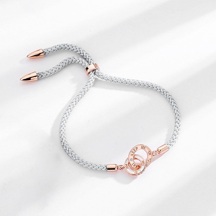 Mabius Circle Connected Couples Bracelet - C25 Matching Love Bracelets for Couples | Romantic Gift for Anniversaries, Valentine's Day & Long Distance Relationships