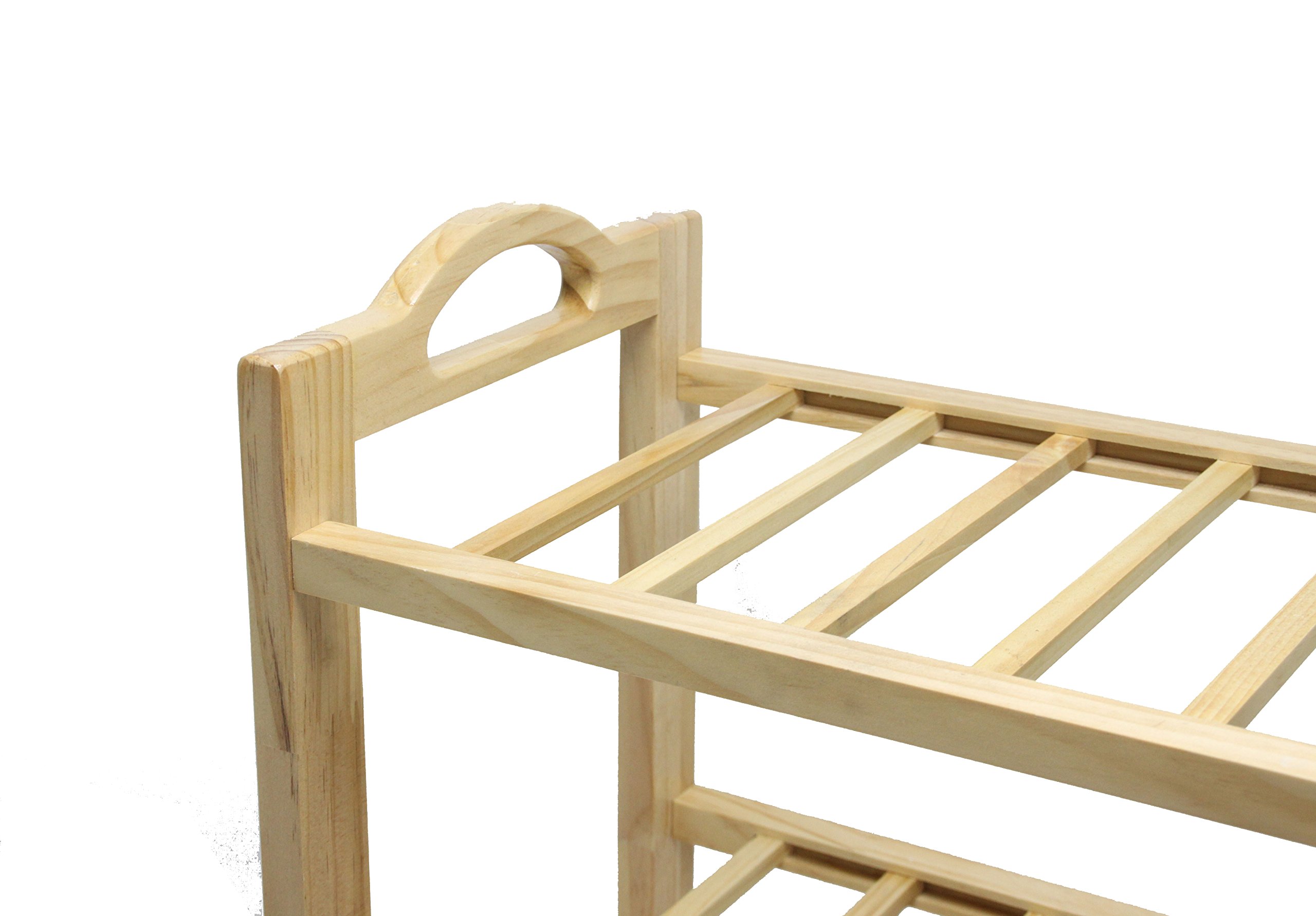 FixtureDisplays® 4-Tier Wooden Shoe Rack & Book Cart - Multi-Purpose Storage Organizer for Shoes, Plants, Books | Perfect for Closet, Living Room, Bedroom & Office Organization