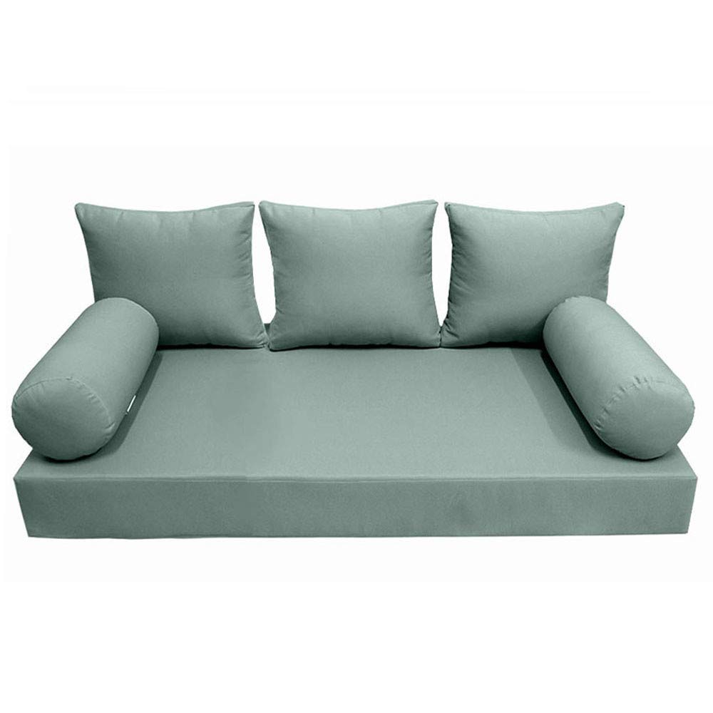 Premium 6-Piece Outdoor Daybed Cushion Set - Knife Edge Design, Crib Size, Includes Mattress & Bolster Pillows - Perfect for Patio, Poolside, and Garden Lounging