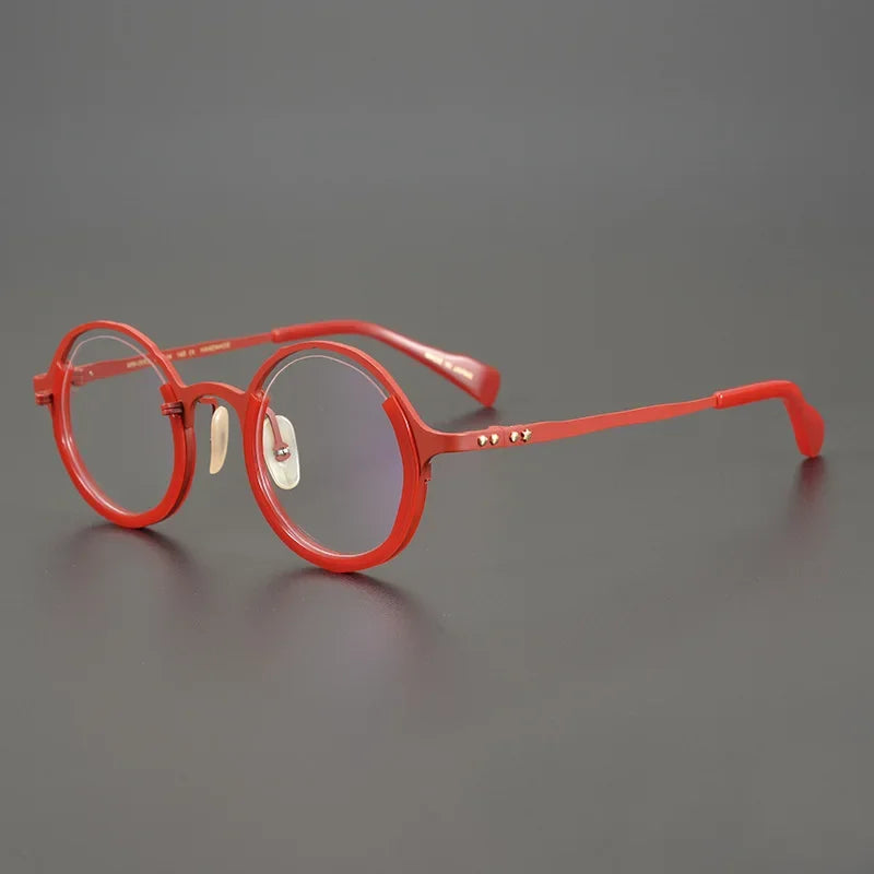 Aror Unisex Full Rim Round Titanium Acetate Eyeglasses 49453 - Lightweight & Durable Frame for Men & Women - Perfect for Reading, Work & Everyday Use