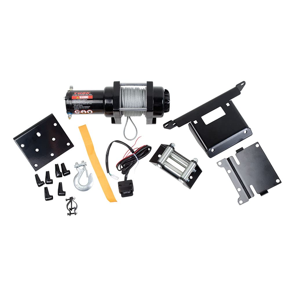 Tusk 2500 lb Winch with Wire Rope & Mount Plate for Yamaha GRIZZLY 700 EPS XT-R (2020-2024) - Heavy-Duty ATV Accessory for Off-Roading, Hunting & Farm Work