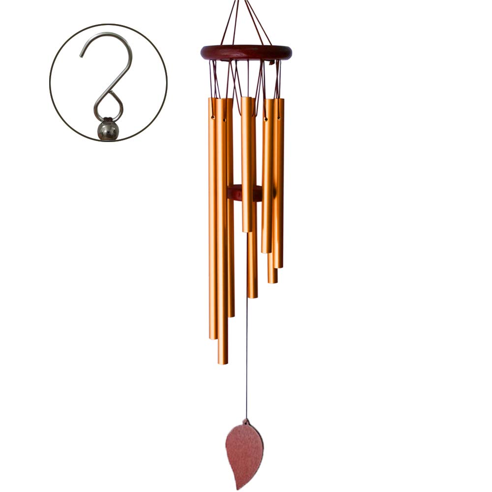Outdoor Wind Chimes with 8 Metal Tubes & Hook - Memorial Wind Chimes for Garden, Patio, Porch - Small Wind Chimes for Relaxation & Decoration
