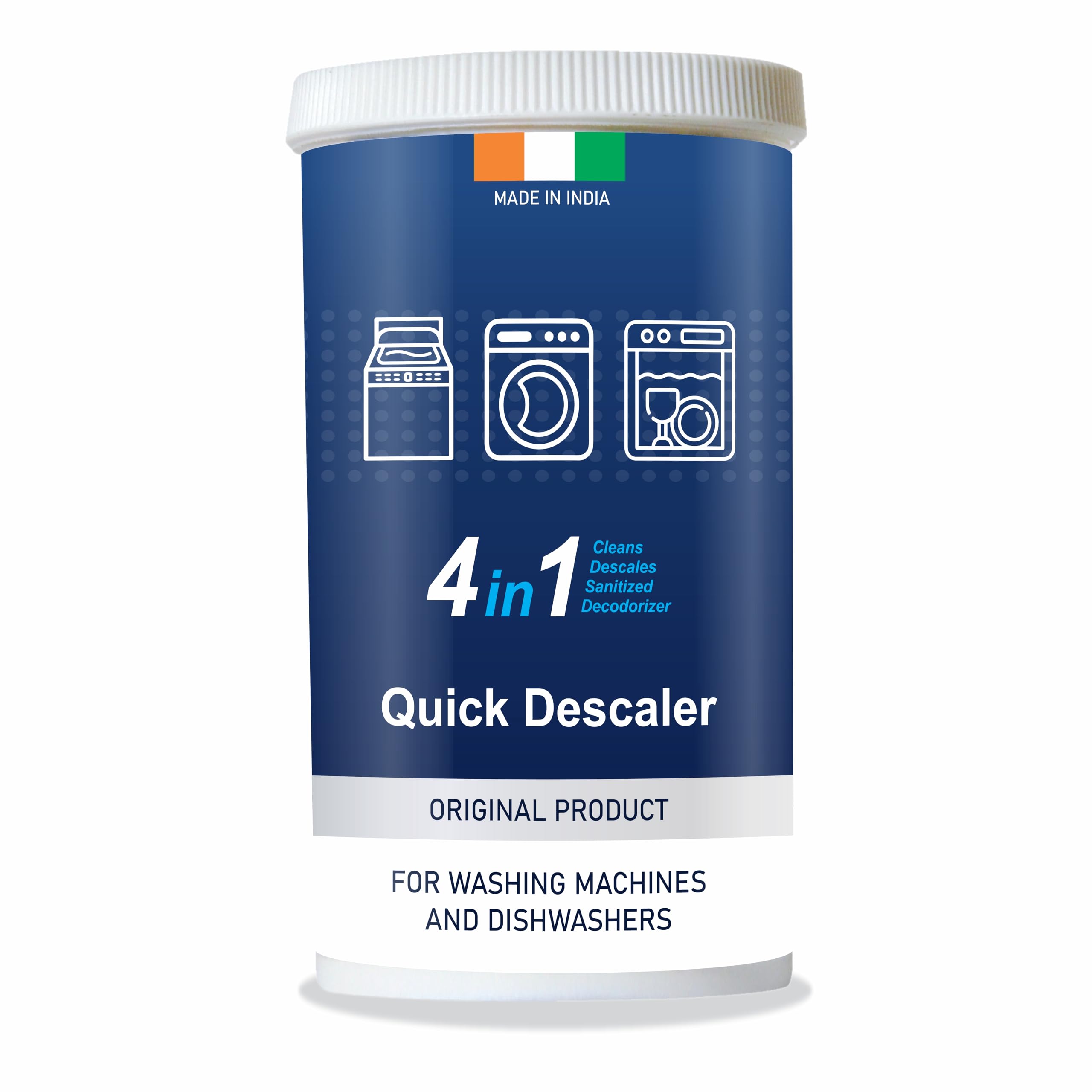 Washing Machine Descaler & Cleaner Powder - Front Load & Top Load Compatible, 250g | Removes Limescale & Odors for Fresh Laundry | Ideal for HE, LG, Samsung, Whirlpool Machines