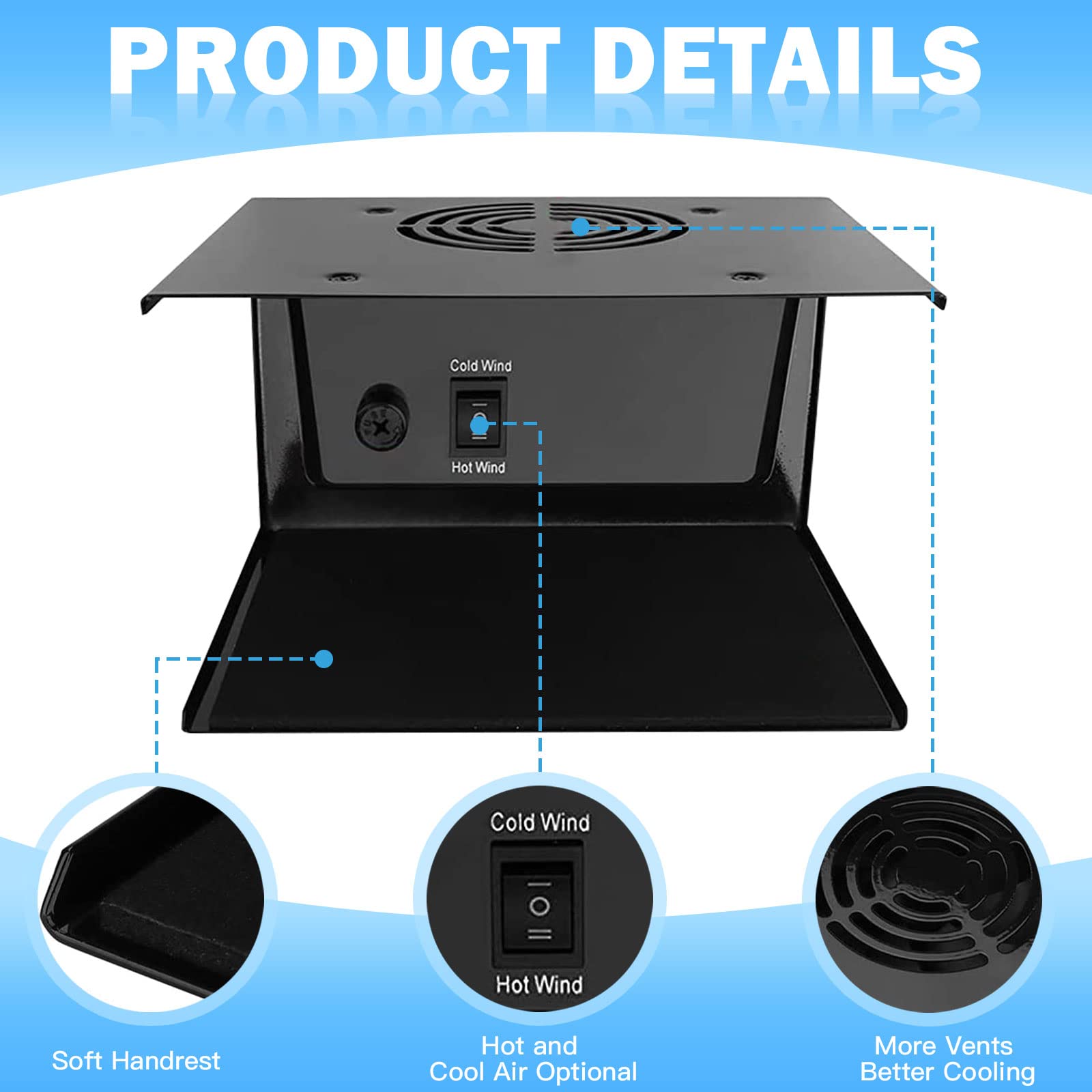 Professional 110V 300W Nail Dryer Fan with Hot & Cool Air - Fast Drying for Hands & Feet - Perfect for Manicure Salons & Home Use - Ideal for Gel Polish, Acrylic Nails & Regular Polish Drying