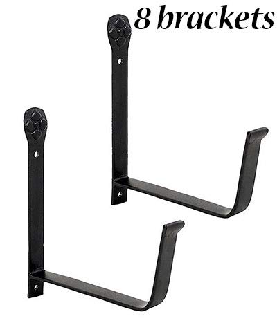 6 Inch Wide Flower Box Brackets - Heavy Duty Metal Hangers for Window Planters - Set of 4 - Perfect for Balcony, Porch & Garden Decor