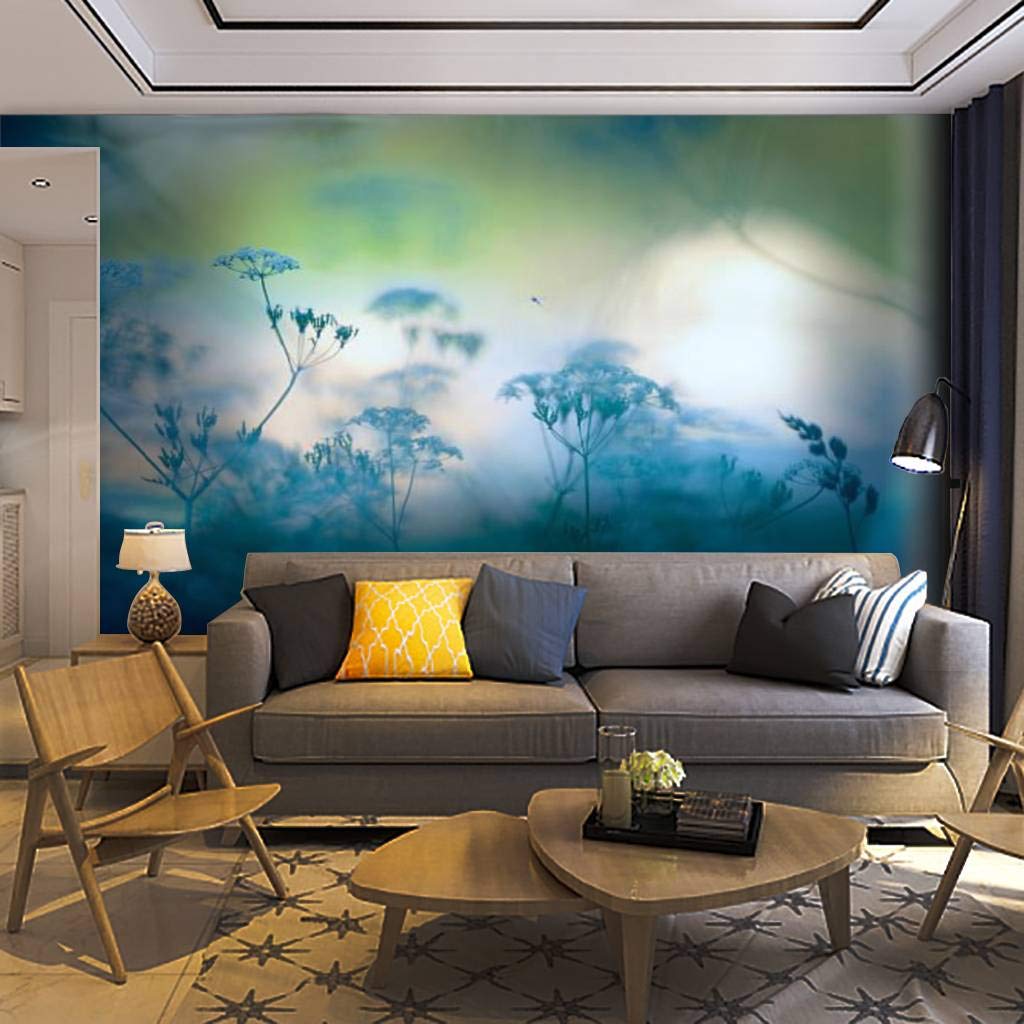 Self-Adhesive Removable Flower Meadow Wallpaper Mural - Peel & Stick Wall Decor for Living Room, Bedroom & Home Office - Easy DIY Home Craft Decal & Wall Sticker