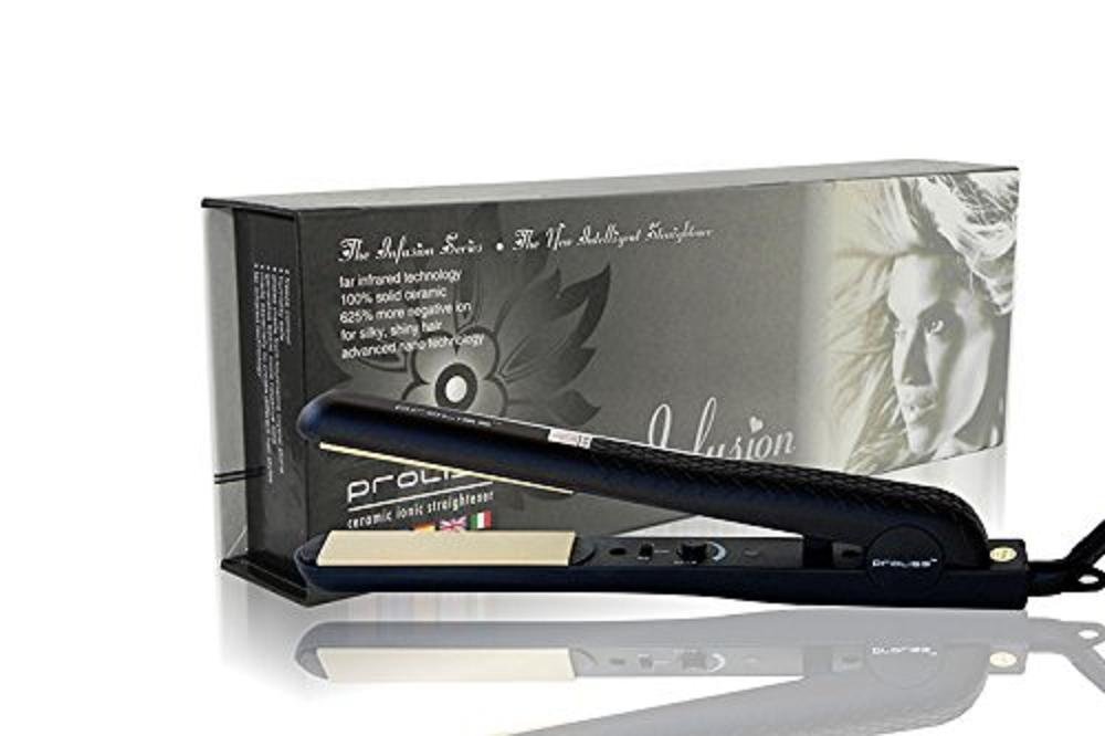 Professional Ceramic Hair Straightener with Infusion Technology - Iconic Styler for Smooth & Shiny Hair (Black) | Perfect for Home Use, Salon Styling & Travel