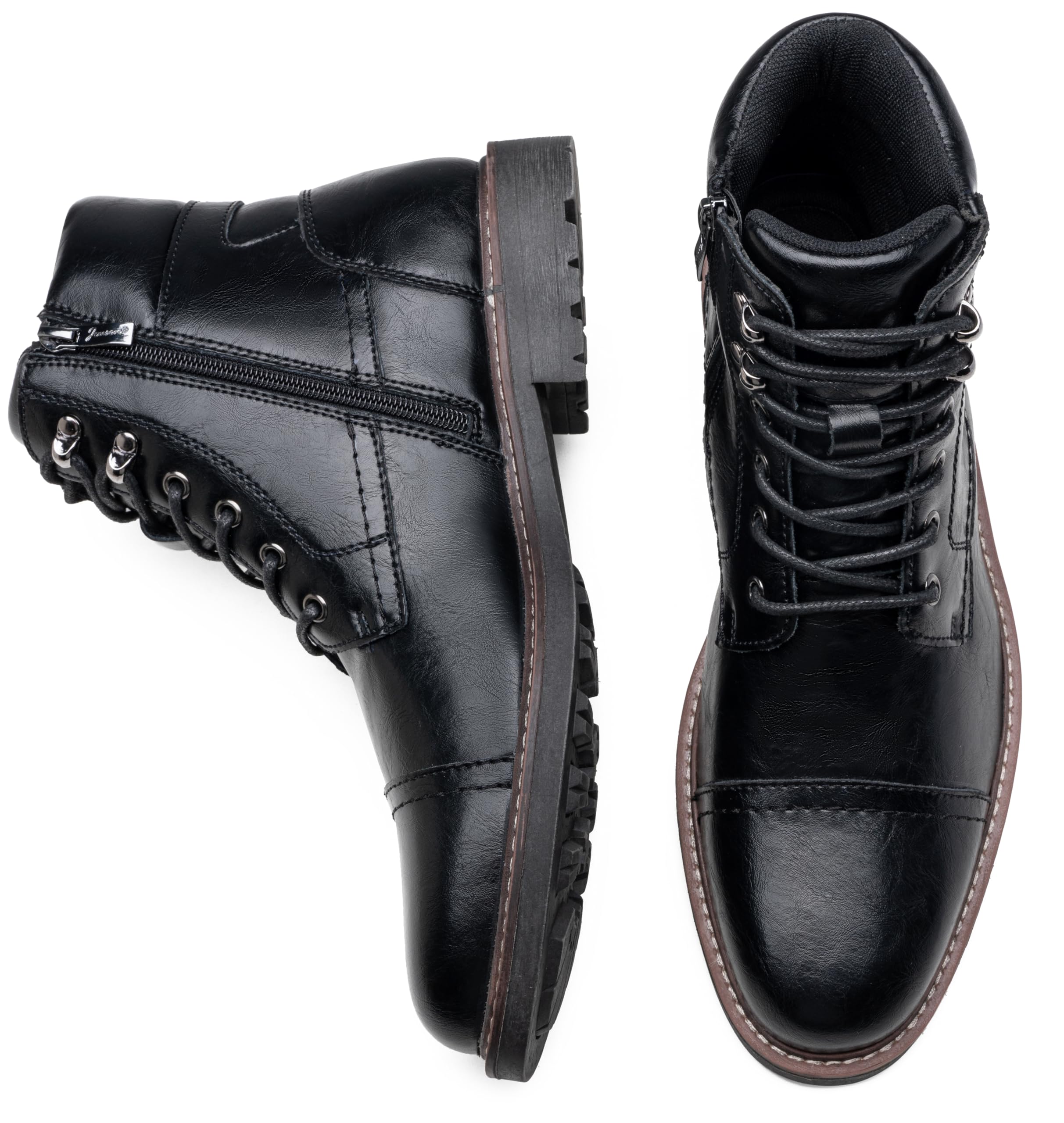 Jousen Men's Leather Retro Dress Boots - Cap Toe Formal Boots for Business & Casual Wear | Perfect for Office, Parties & Date Nights