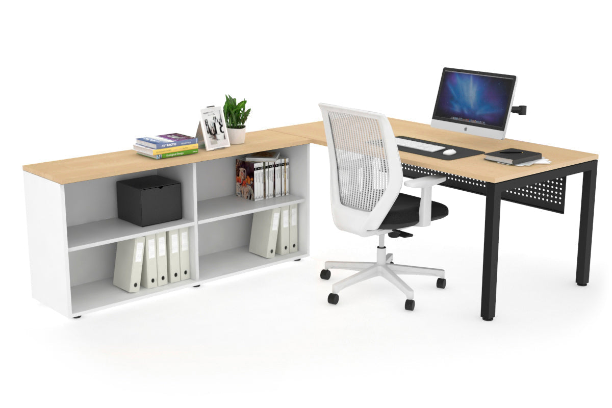 Quadro Square Executive Black Frame Office Desk [1800L x 700W] - Modern Workspace Solution for Home & Business Offices