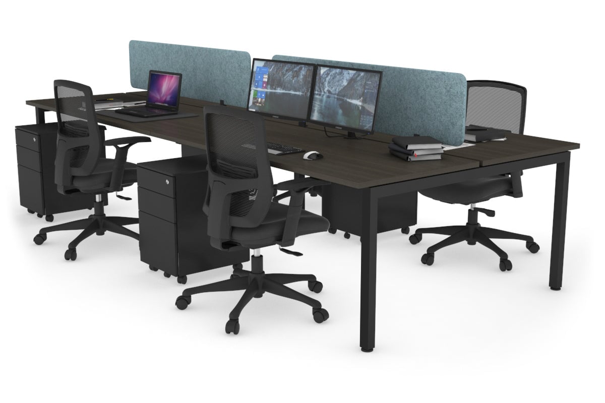 Quadro Square Legs 4-Person Office Workstation Desk - 1800mm x 700mm (71