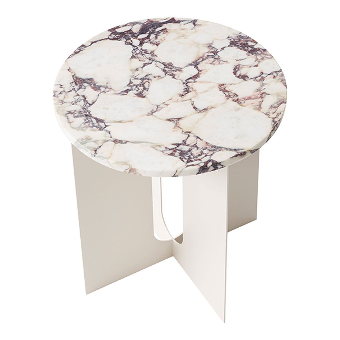 Modern Androgyne Side Table - Minimalist Nightstand, End Table for Living Room, Bedroom, or Office - Stylish Small Accent Table with Sturdy Metal Frame