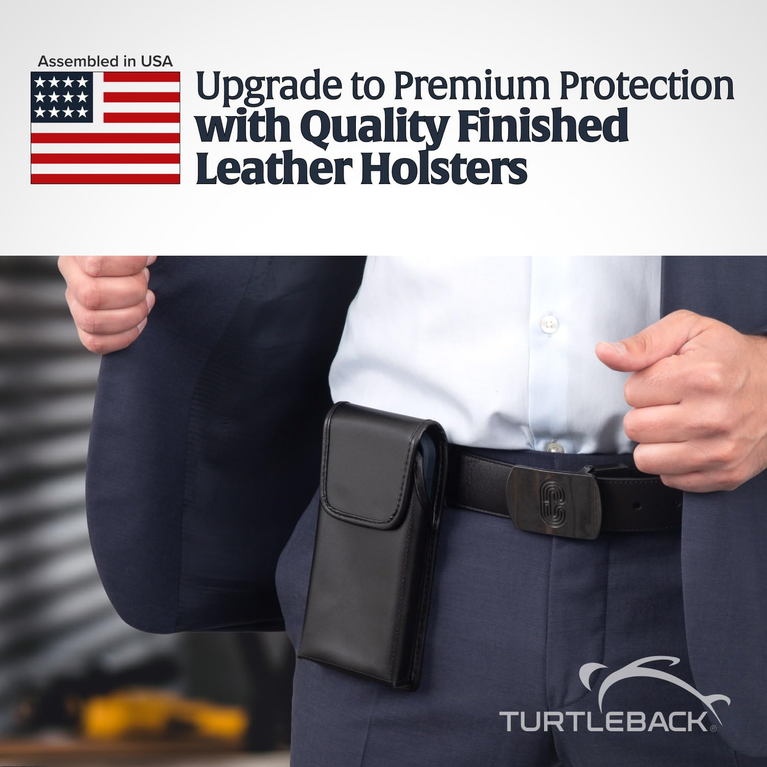 Premium Leather Phone Holster for Samsung Galaxy S25/S24/S23/S22/S21/S20 - Black Belt Clip Phone Pouch with Magnetic Closure | Fits Phones with Slim Cases | Perfect for Outdoor, Work & Travel Accessories