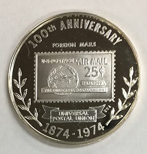 1974 Universal Postal Union 100th Anniversary Commemorative Silver Medal - Collectible Vintage Coin for Philatelists & History Enthusiasts (Perfect for Display, Gifts, and Historical Collections)