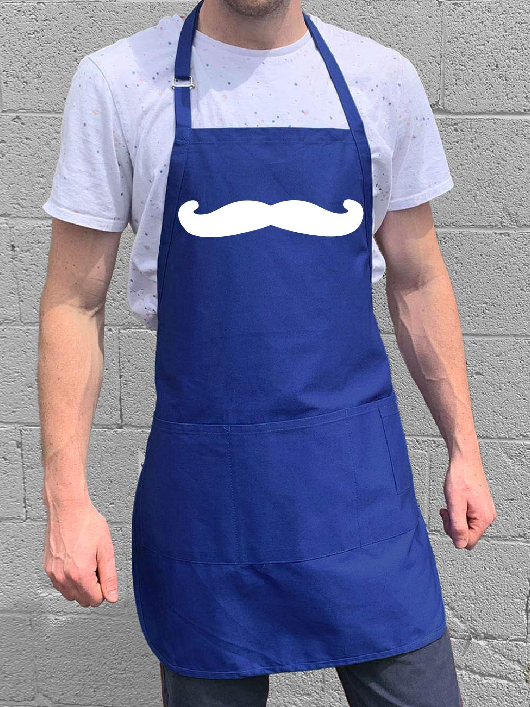 Adjustable Mustache BBQ Apron for Men - One Size Fits All - Perfect for Grilling, Cooking & Outdoor Barbecue Parties
