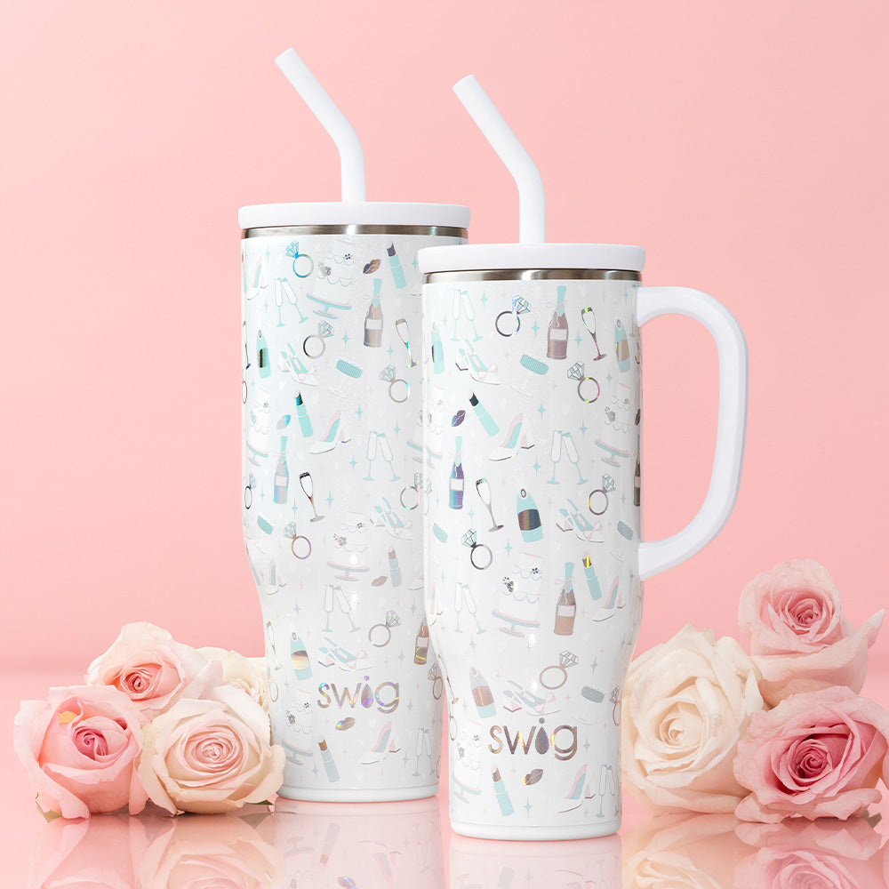 Bride to Be Mega Mug 30oz - Large Insulated Tumbler for Wedding Party, Bridal Shower Gift, Bachelorette Party - Perfect for Coffee, Tea & Champagne