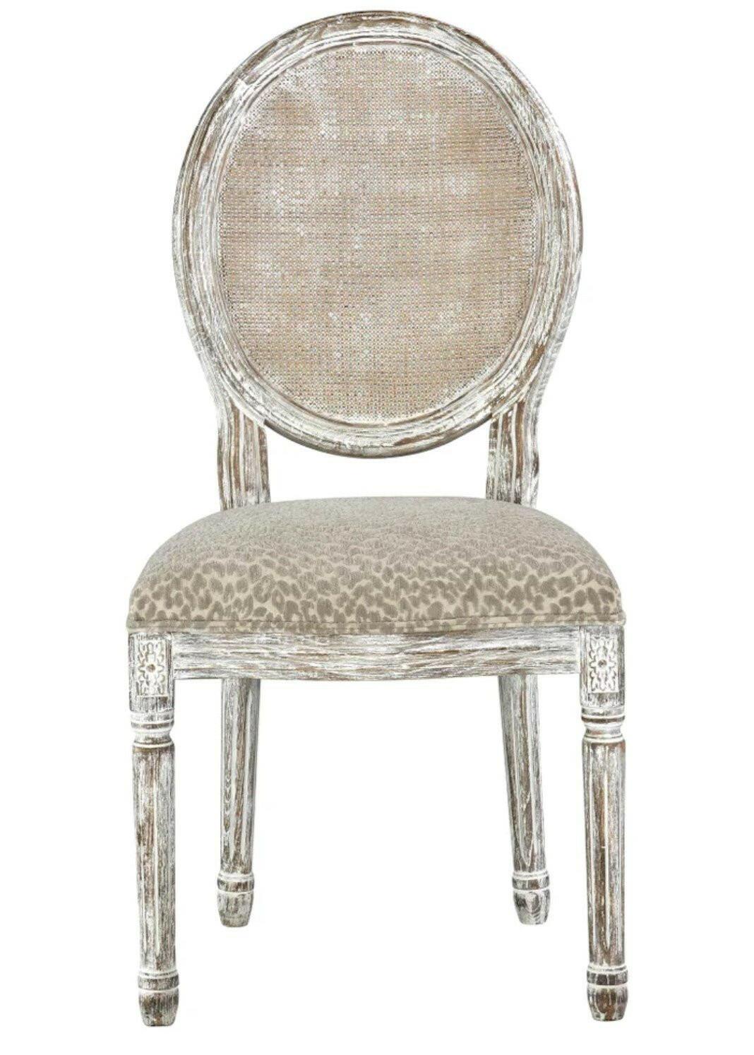 Maxwell Snow Leopard Print Dining Chair 52519 MSL - Modern Animal Print Accent Chair for Dining Room, Kitchen, or Home Office Decor