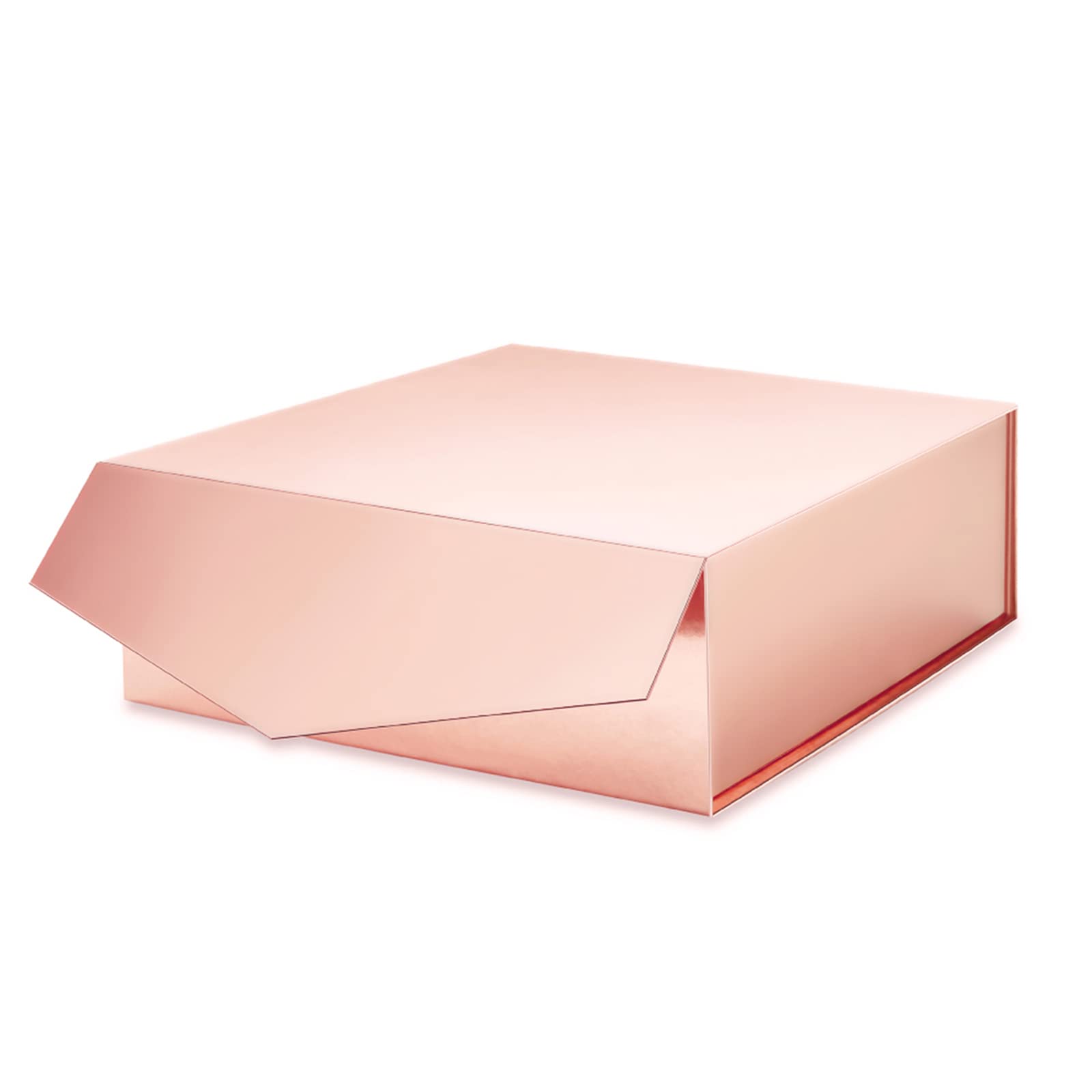 ROSEGLD 20-Pack 9x9x3.4 Inch Glossy Rose Gold Gift Boxes with Magnetic Closure - Elegant Collapsible Christmas, Bridesmaid Proposal & Party Favor Boxes for Weddings, Birthdays & Special Occasions