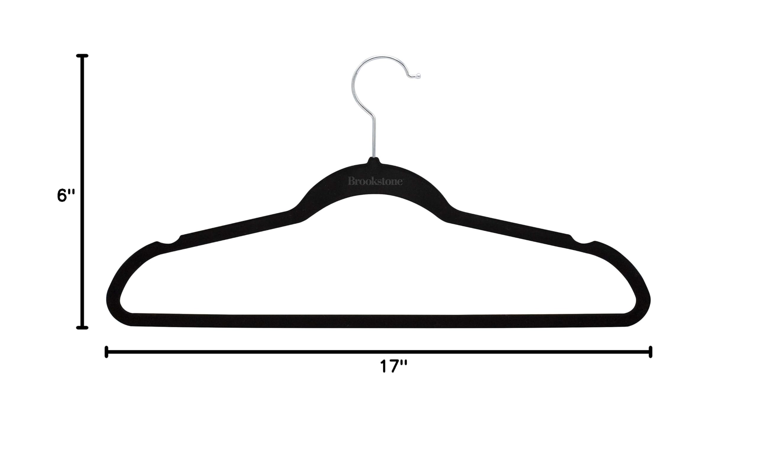 BROOKSTONE 25 Pack Velvet Hangers - Non-Slip 360° Swivel Hook, Lightweight Slim Space Saving Closet Organizers for Shirts, Pants, Dresses & Coats - Strong Durable No Fabric Staining Garment Hangers