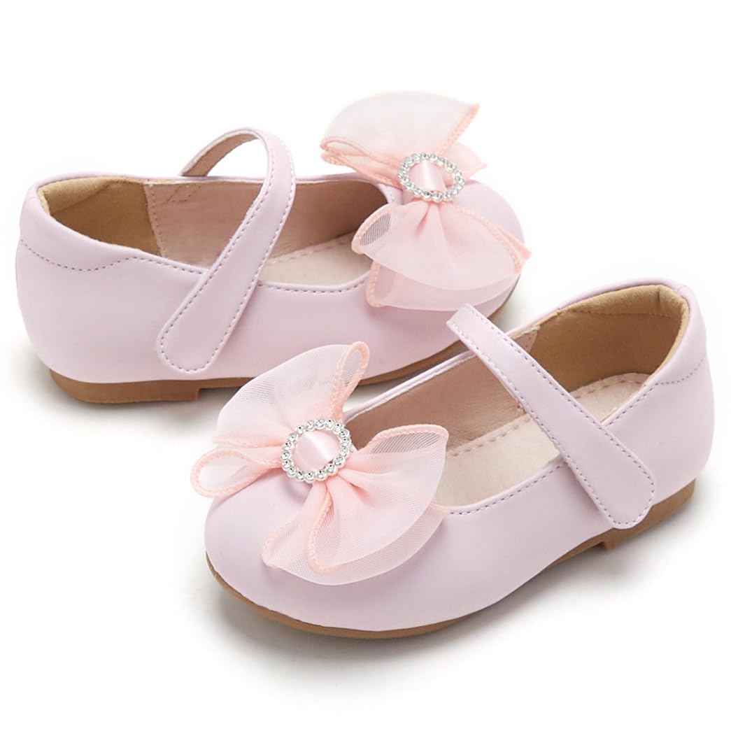 GINFIVE Toddler Girls Dress Shoes - Mary Janes Ballerina Flats for Little Girls | Perfect for Weddings, Parties & School Events