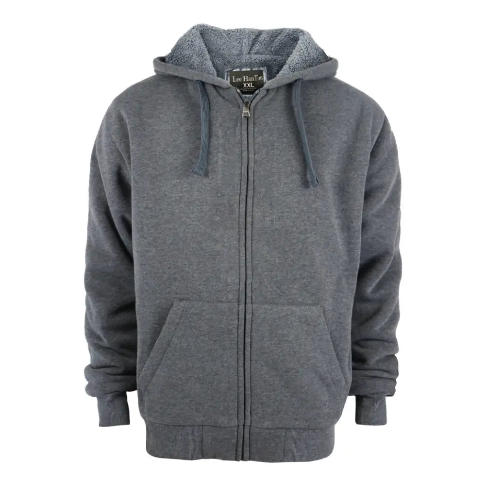 Men's Sherpa Lined Full Zip Hoodie - Warm Fleece Jacket for Winter - Cozy Pullover for Outdoor Activities & Casual Wear
