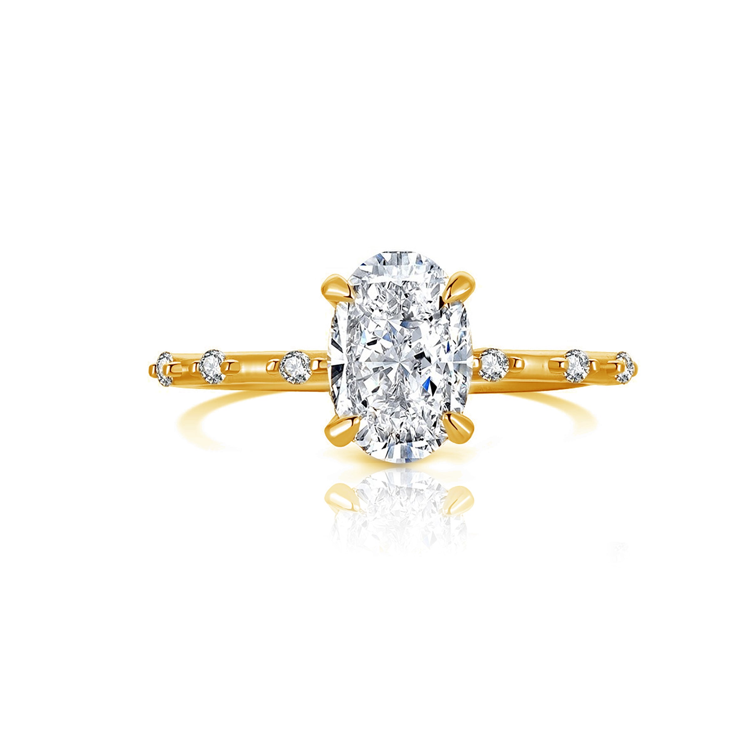 Oval Cut Moissanite Ashes Ring - Aurora Collection | Memorial Jewelry for Loved Ones | Perfect for Remembrance, Sympathy Gifts & Special Occasions