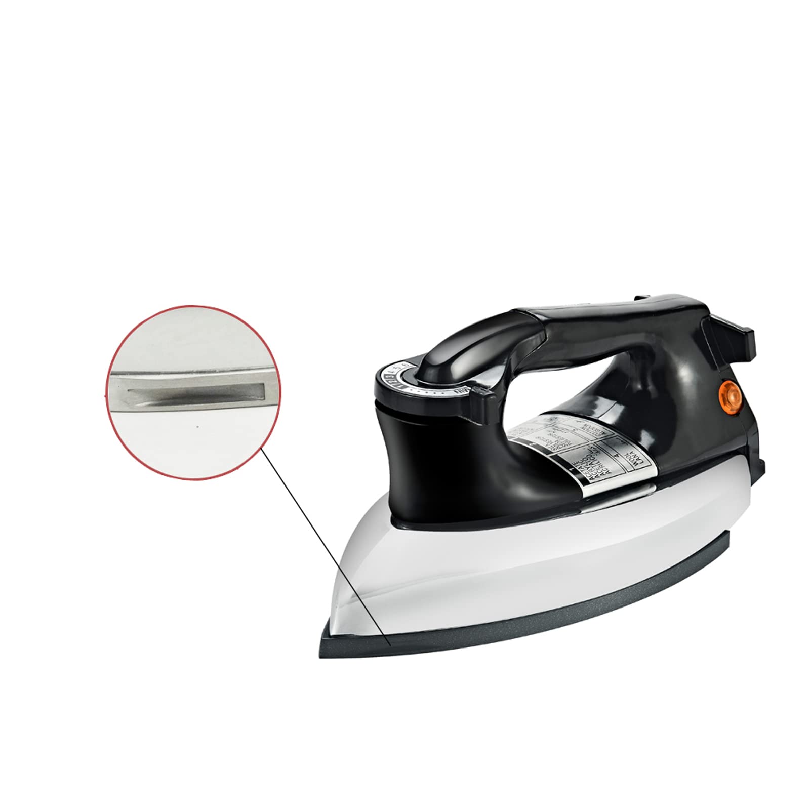 Heavy Duty Professional Dry Iron - No Steam, No Holes, 9 Ft Power Cord, Non-Stick Soleplate with Overheat Protection | Perfect for Home Clothes Ironing, Tailoring Shops & Industrial Use