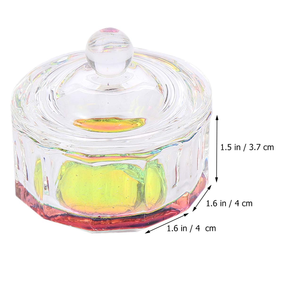 2 Pcs Glass Crystal Nail Art Dappen Dish with Lid - Nail Liquid & Acrylic Container for Professional Salon & Home Manicure - Perfect for Nail Polish, Glue, and Monomer Storage