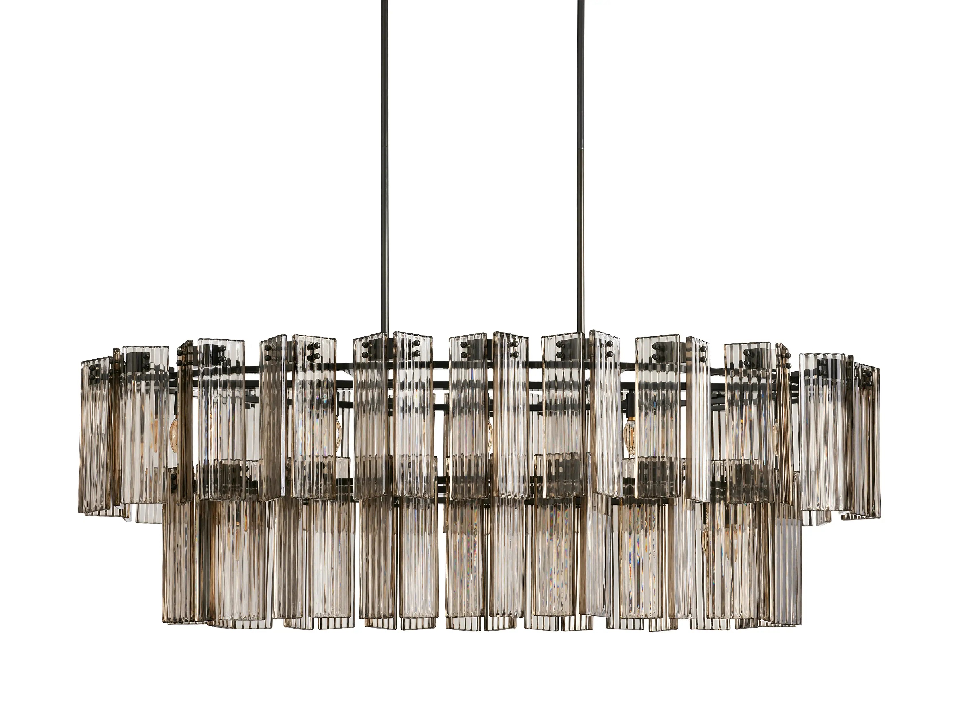 Delsie Oval Chandelier 51'' 63'' 72'' - Modern Crystal Ceiling Light Fixture for Dining Room, Living Room & Bedroom Lighting