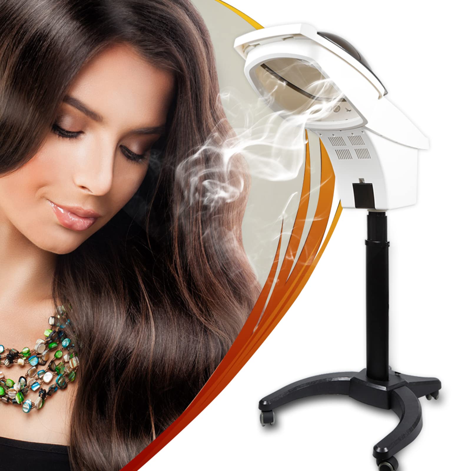 Professional Salon Hair Steamer Machine with Ozone Therapy - 700W Steam Spa for Hair Dye, Deep Conditioning & Oil Treatment - LCD Display & Timer (110V White) - Perfect for Salons & At-Home Hair Care
