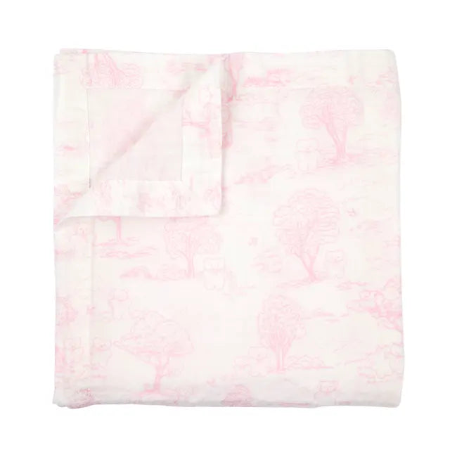 Flatout Bear Wrap Muslin Rose - Soft and Breathable Baby Swaddle Blanket for Newborns, Infants & Toddlers - Perfect for Swaddling, Nursing, Stroller Cover & Photo Props
