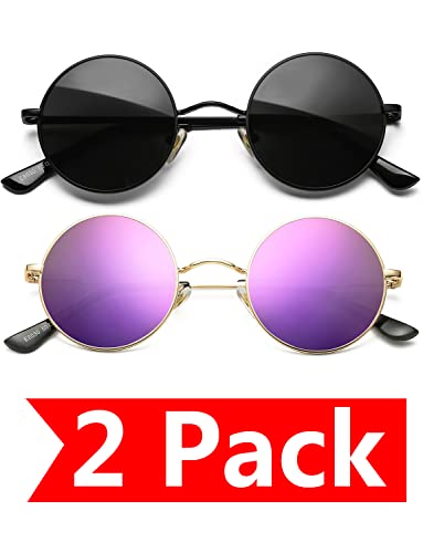 2 Pack (Black/Grey + Gold/Purple Mirrored)