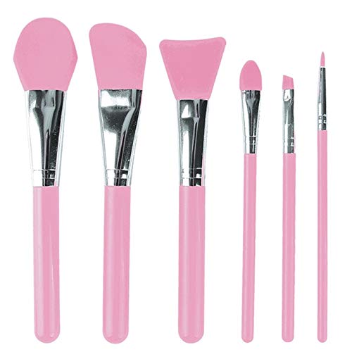 6Pcs Silicone Makeup Brush Set - Professional Beauty Tools for Foundation, Concealer & Mask Application - Durable Reusable Face Mask Stick & Cosmetic Brushes - Perfect for Home Spa, Salon & Makeup Artists