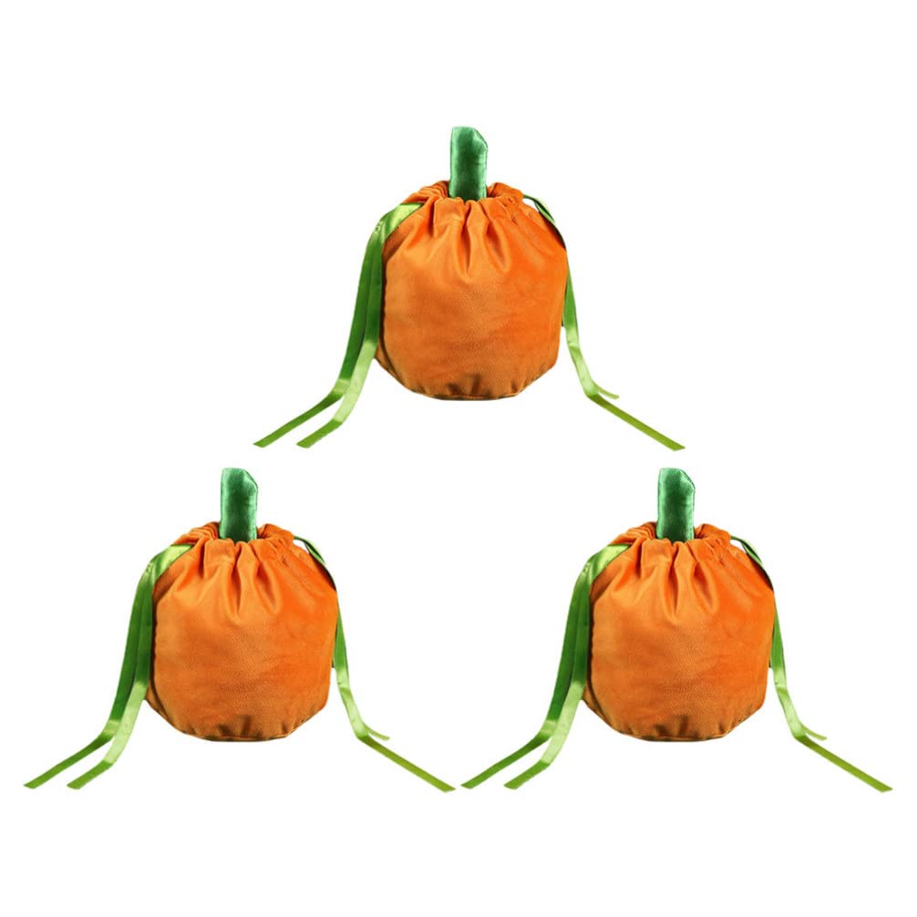 SEWACC Halloween Drawstring Tote Bags - 3 Pack Pumpkin Trick or Treat Bags | Reusable Halloween Candy Bags for Kids & Adults | Perfect for Trick-or-Treating, Fall Harvest Parties, Thanksgiving & Autumn Festivals