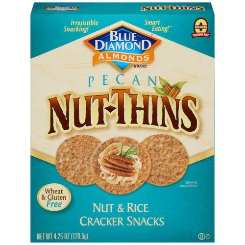 Crunchy Nut & Rice Cracker Snacks - Gluten-Free, Non-GMO, 8-Pack - Perfect for Office Snacks, School Lunches & Healthy On-the-Go Treats