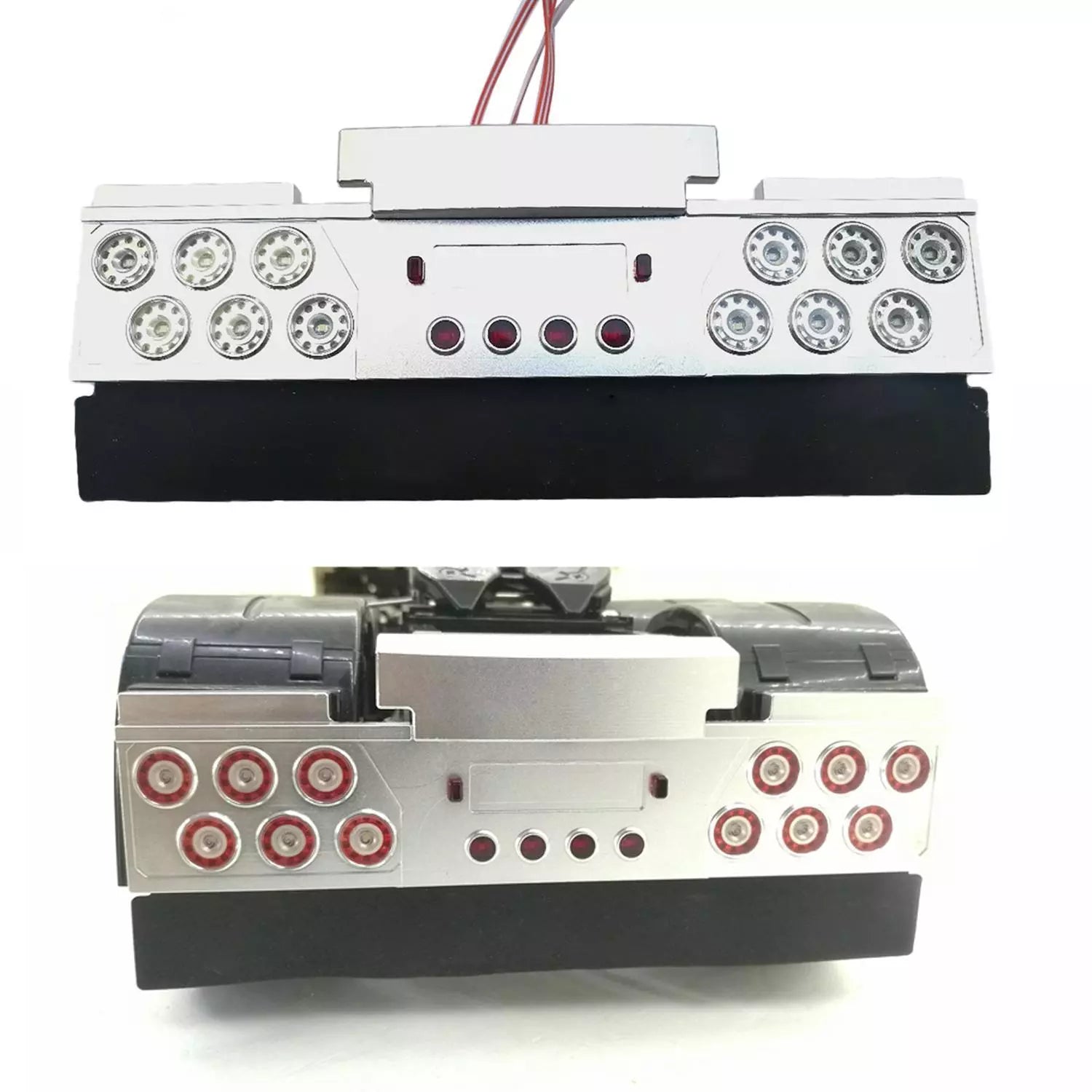 Universal 1/14 Scale CNC LED Taillight Kit for RC Tractor Models - DIY Upgrade Parts for Remote Controlled Cars | Perfect for Night Racing and Off-Road Simulation