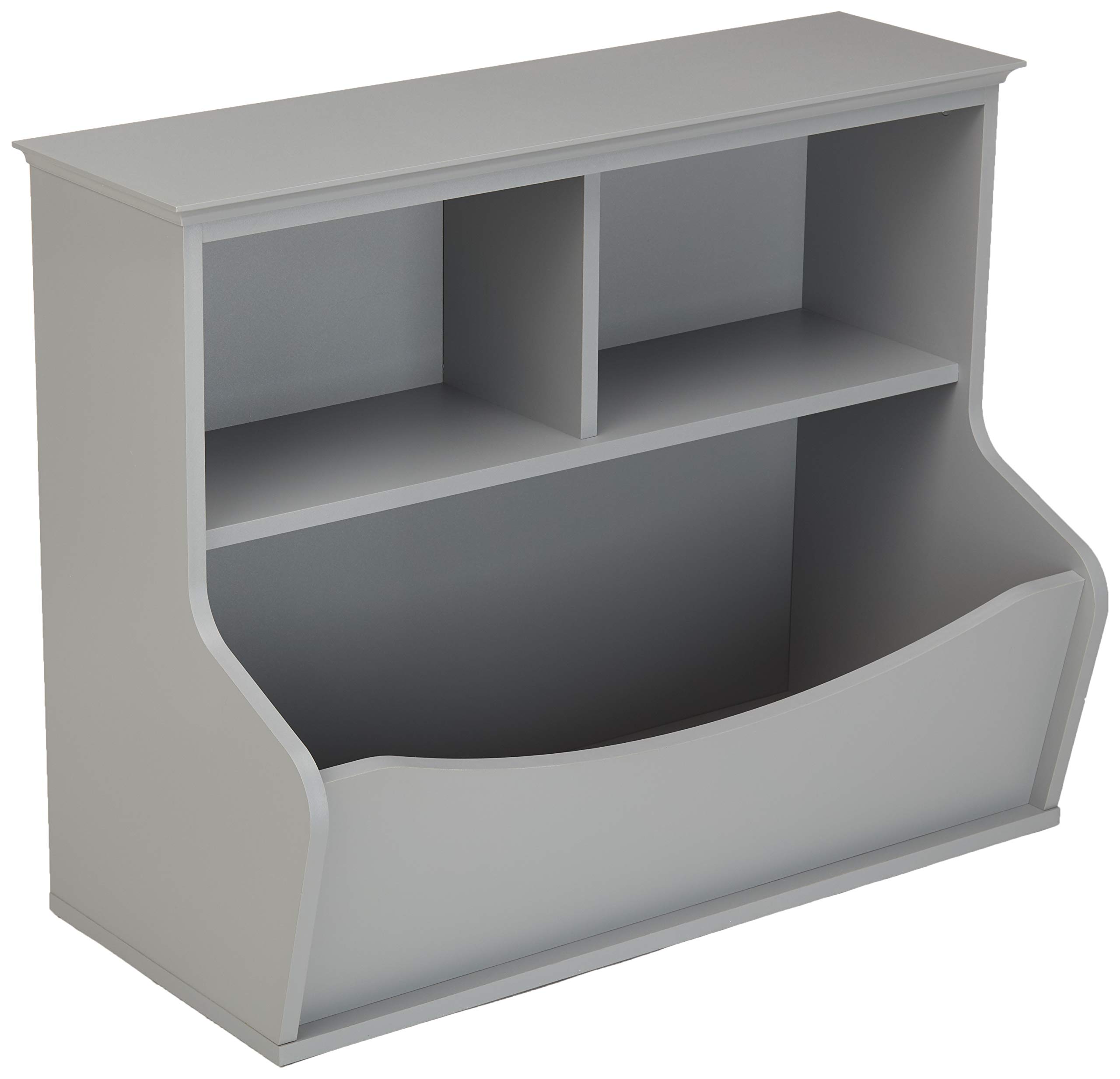 Amazon Basics 3-Tier Kids Bookcase with Toy Storage Bins - Grey, 14.84