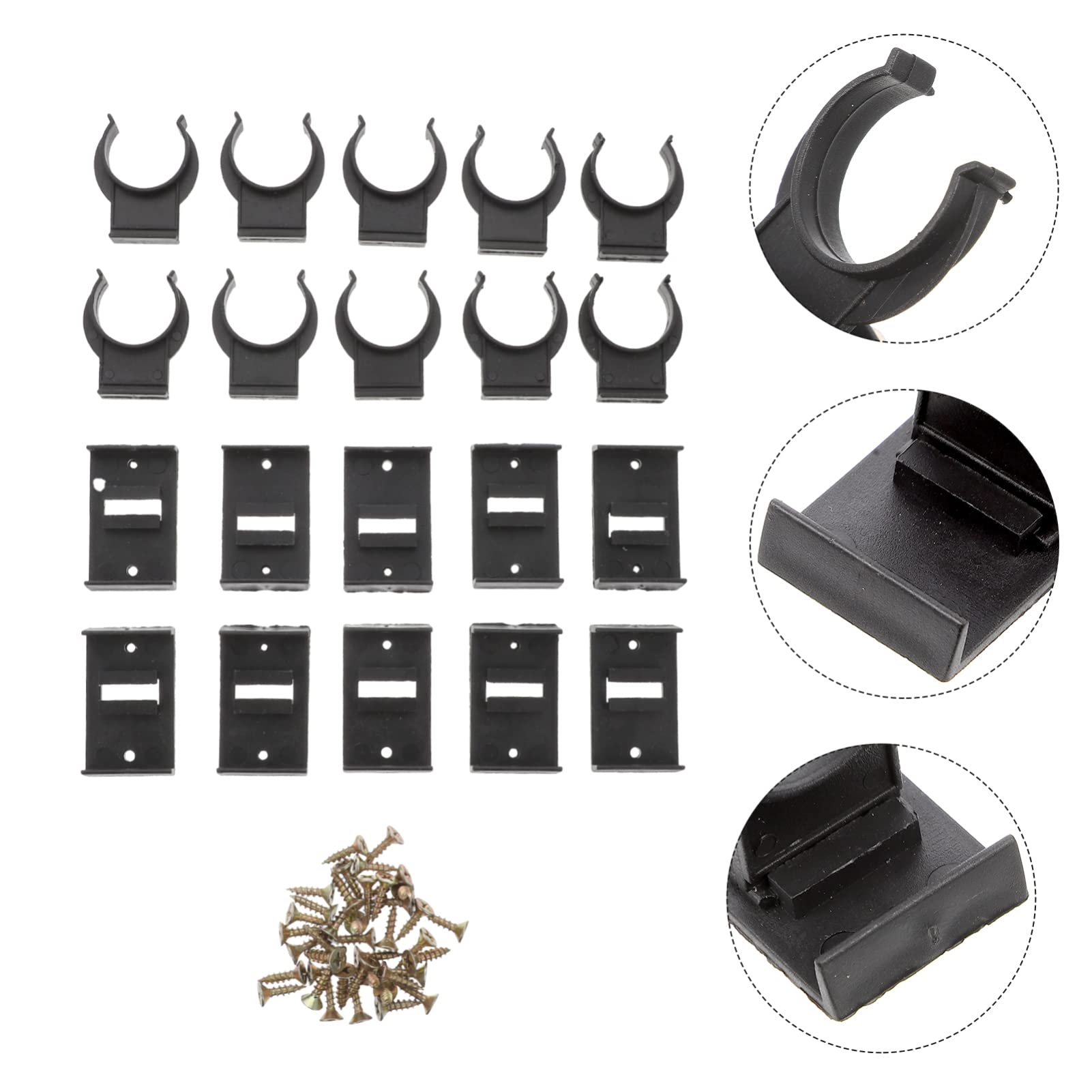 Angoily 10 Sets Black Cabinet Toe Kick Clips - Heavy Duty Kitchen Plinth Clips with Screws for Cabinet Leveling & Kickboard Support | Perfect for DIY Kitchen Cabinet Installation & Furniture Assembly